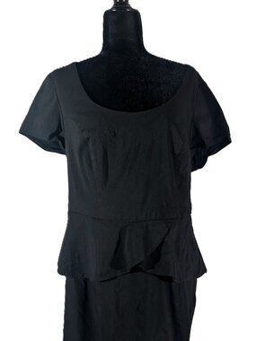 Torrid Black Peplum Dress Size 20 | Open Back Cutout | Flattering Stretch Fit